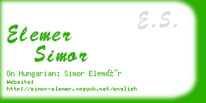 elemer simor business card